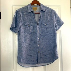 Lucky Brand size M cozy western short sleeve cotton button down